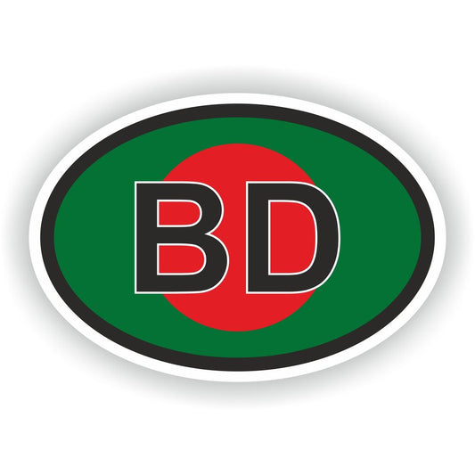 Bangladesh Country Code Oval With Flag