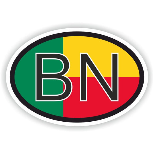 Benin Country Code Oval With Flag