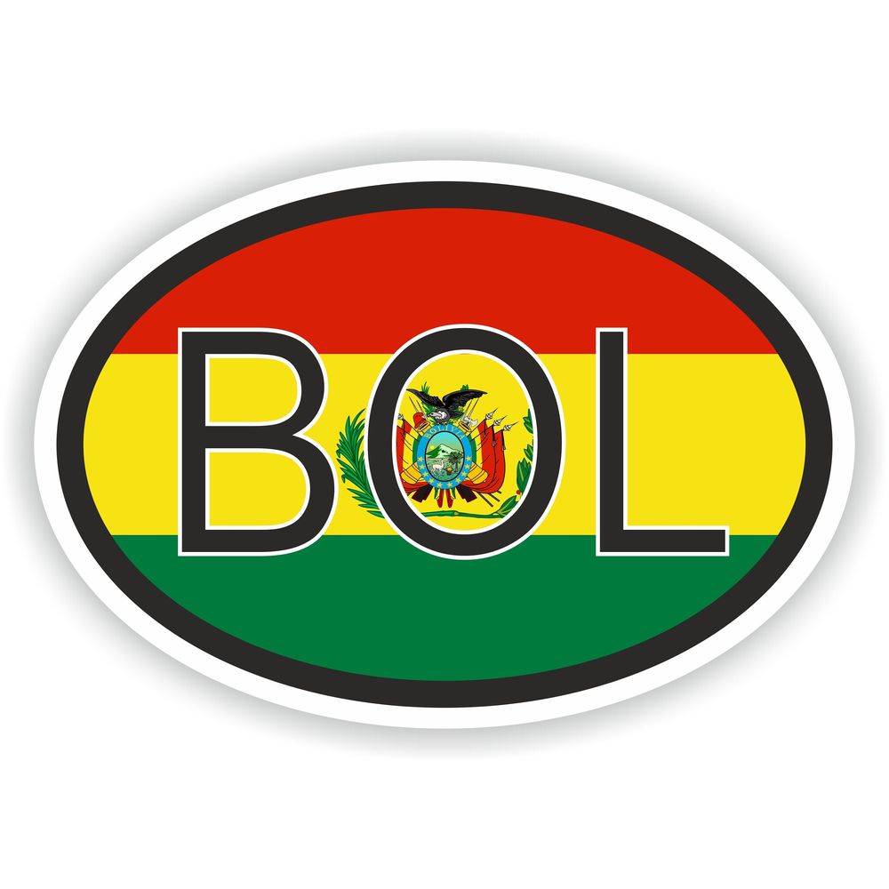 Bolivia Country Code Oval With Flag