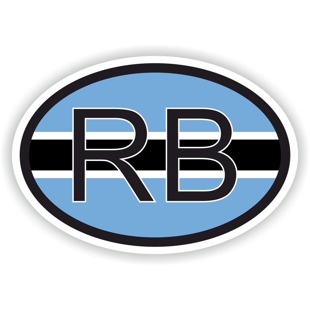 Botswana Country Code Oval With Flag