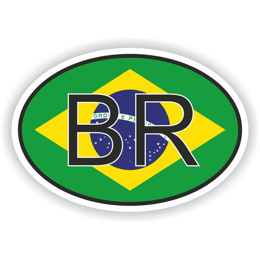 Brazil Country Code Oval With Flag