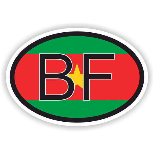 Burkina Faso Country Code Oval With Flag