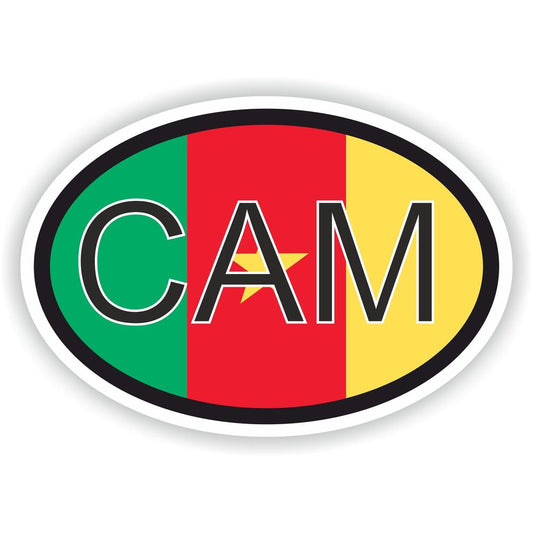 Cameroon Country Code Oval With Flag