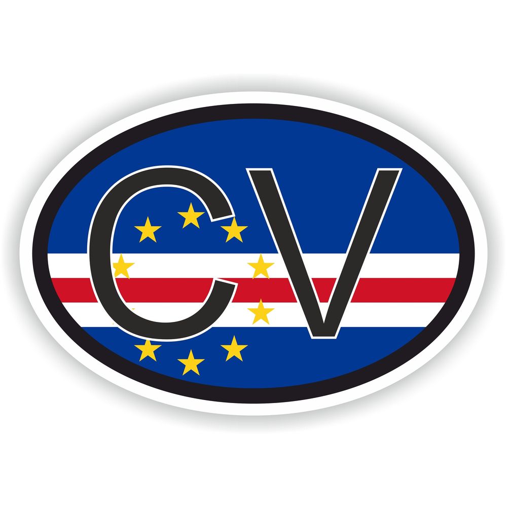 Cape Verde Country Code Oval With Flag