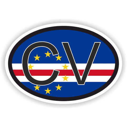 Cape Verde Country Code Oval With Flag