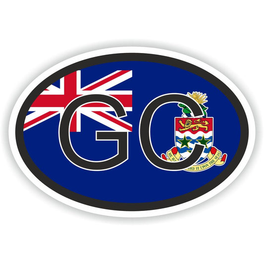 Cayman Islands Country Code Oval With Flag