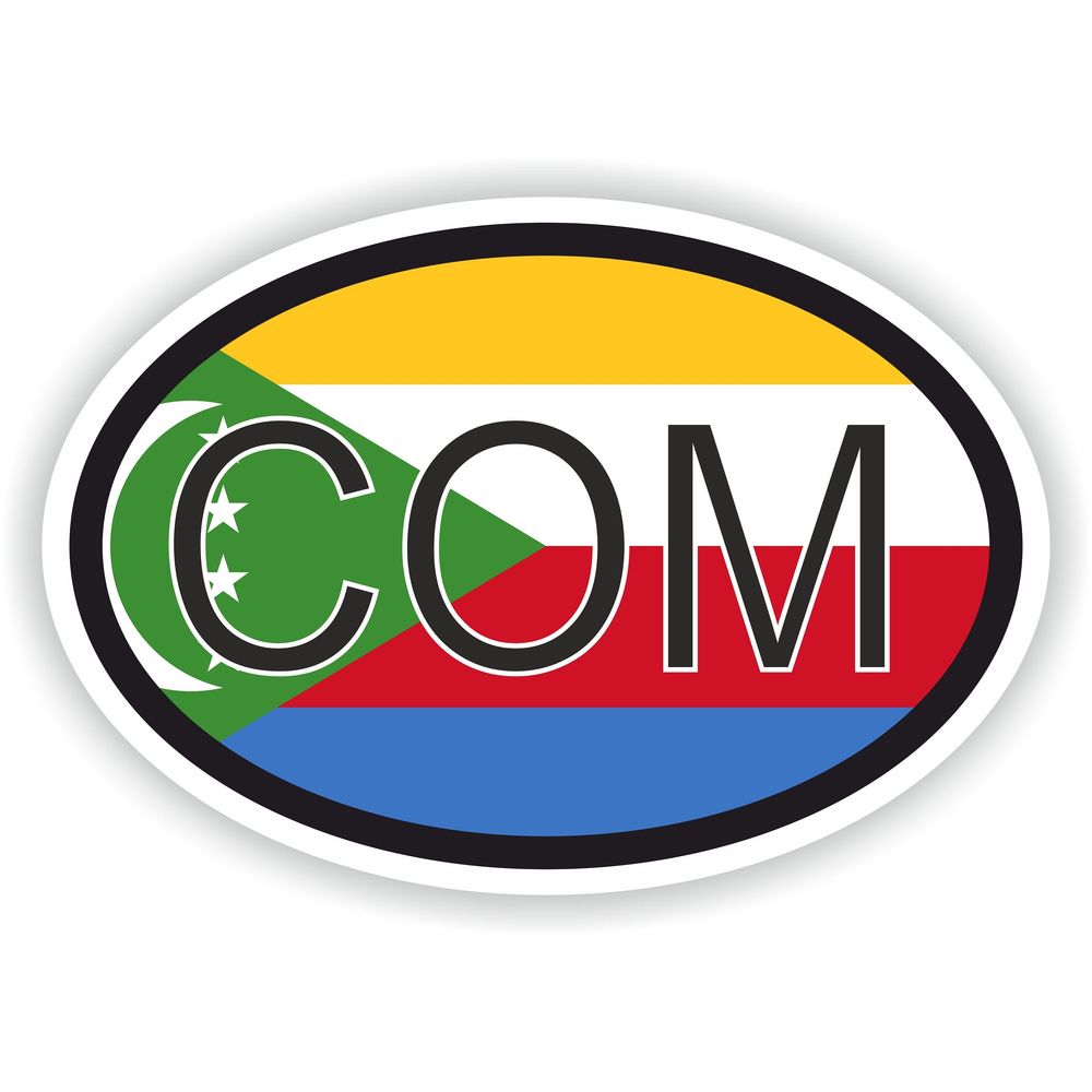 Comoros Country Code Oval With Flag