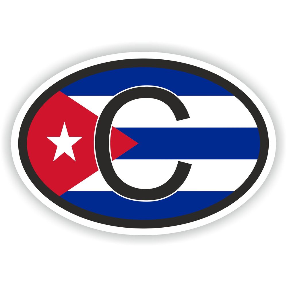 Cuba Country Code Oval With Flag