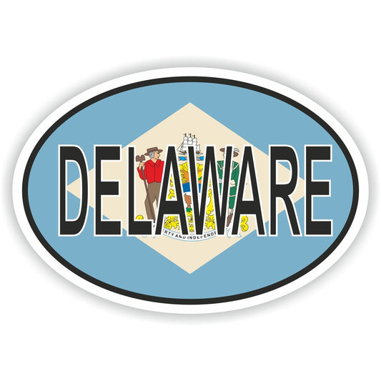 Delaware Country Code Oval With Flag