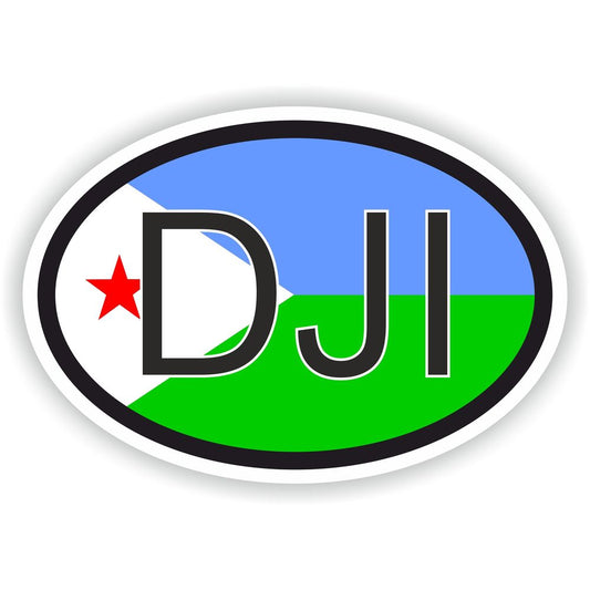 Djibouti Country Code Oval With Flag