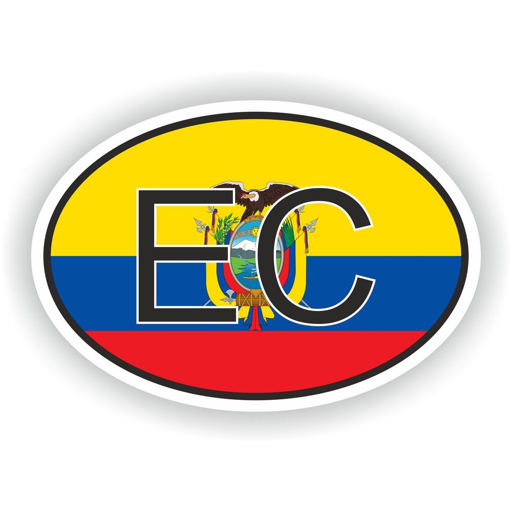 Ecuador Country Code Oval With Flag