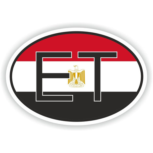 Egypt Country Code Oval With Flag