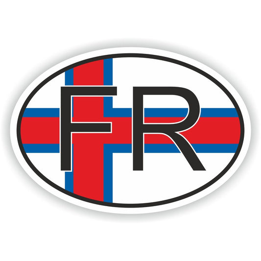 Faroe Islands Country Code Oval With Flag