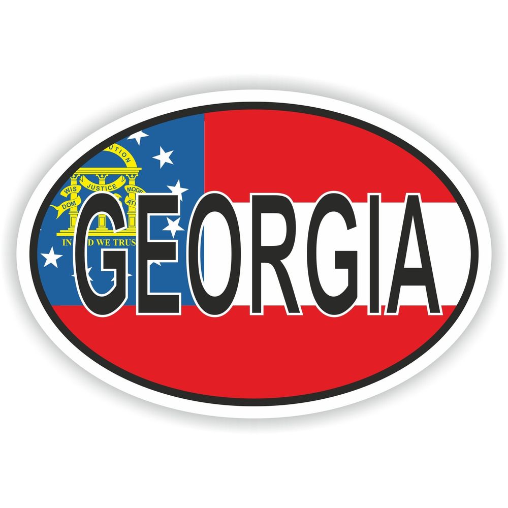Georgia USA Country Code Oval With Flag