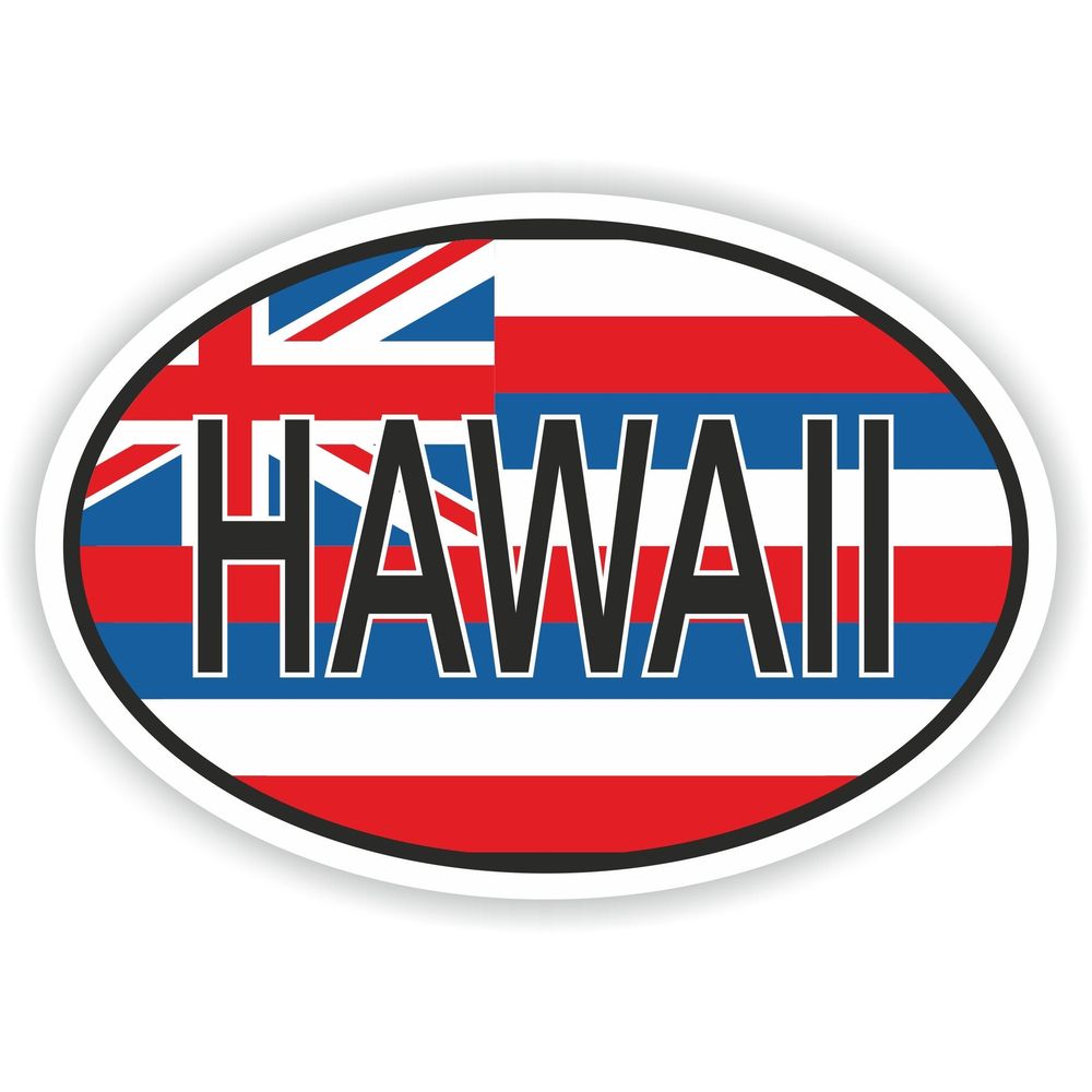 Hawaii Country Code Oval With Flag