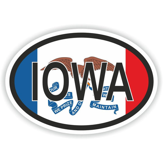 Iowa Country Code Oval With Flag