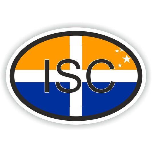 Isc Isle Of Scilly Country Code Oval With Flag