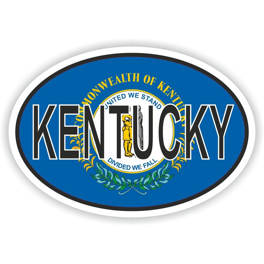 Kentucky Country Code Oval With Flag