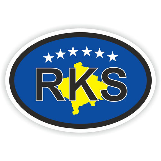 Kosovo Country Code Oval With Flag