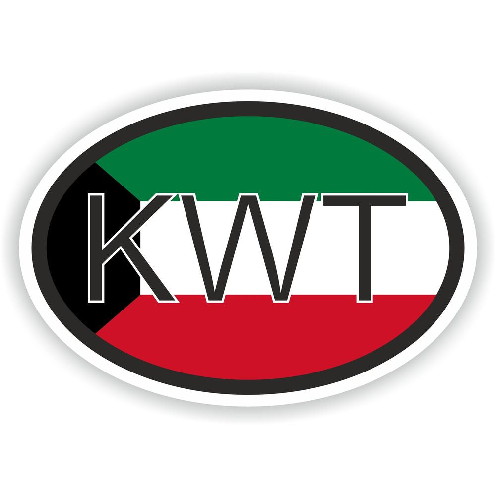 Kuwait Country Code Oval With Flag