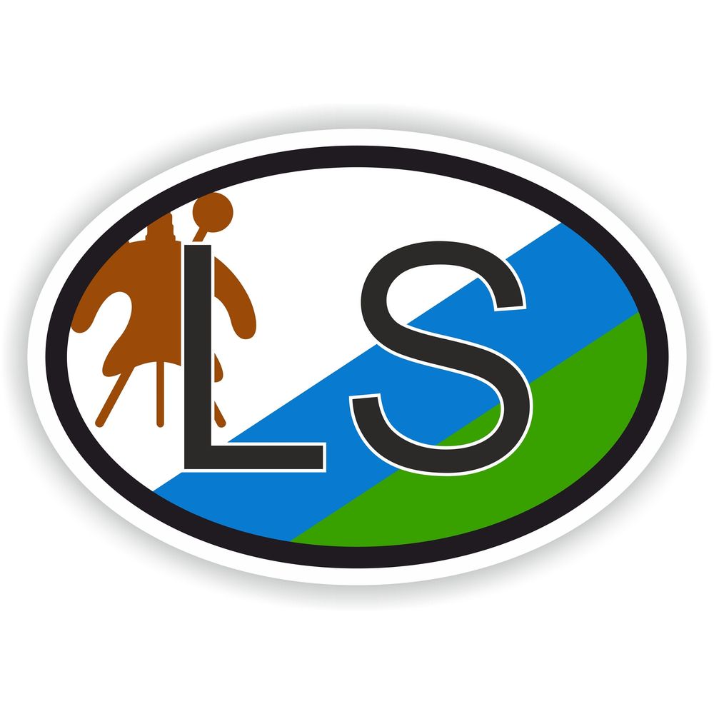 Lesotho Country Code Oval With Flag