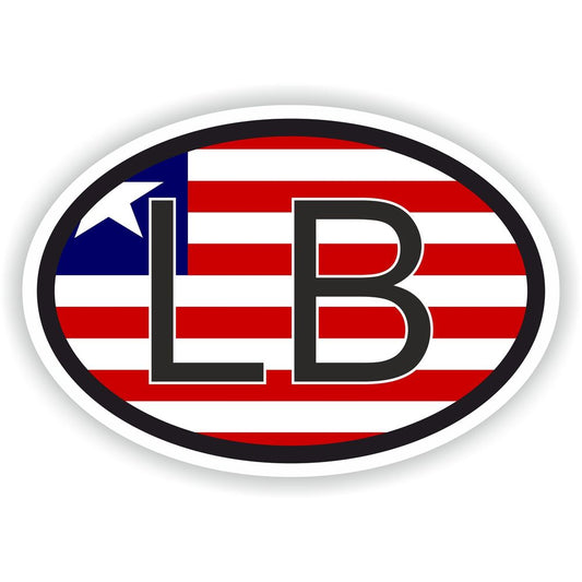 Liberia Country Code Oval With Flag