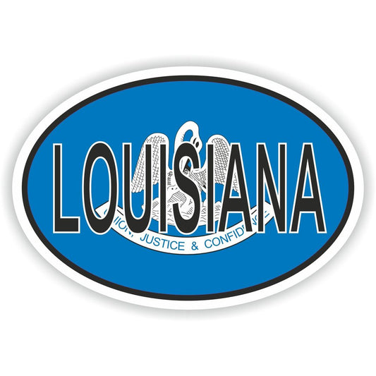 Louisiana Country Code Oval With Flag