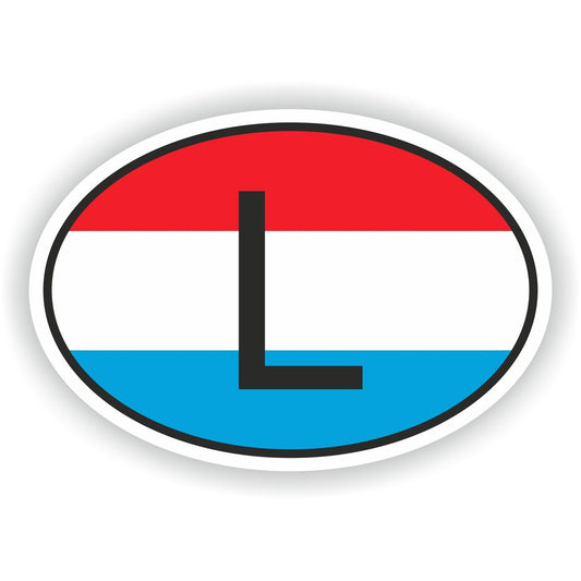 Luxembourg Country Code Oval With Flag