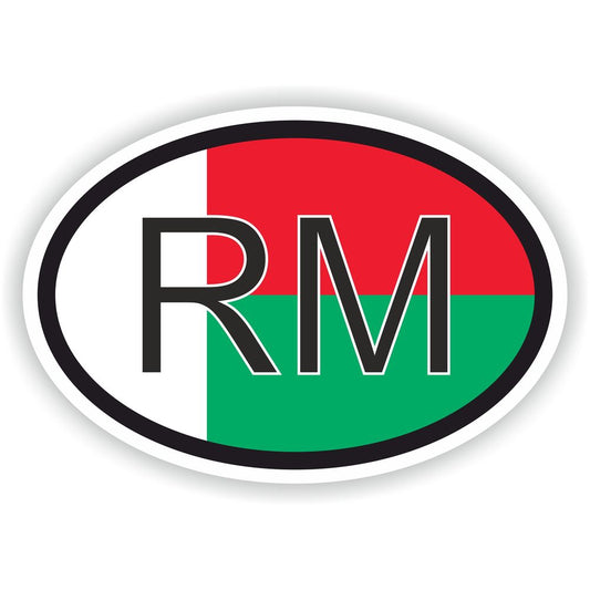 Madagascar Country Code Oval With Flag