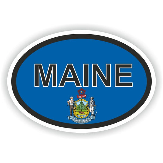 Maine Country Code Oval With Flag