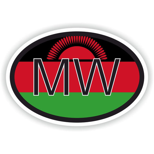 Malawi Country Code Oval With Flag