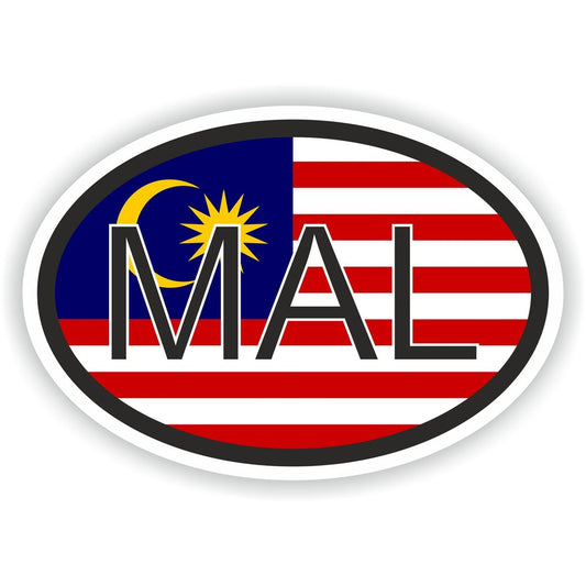 Malaysia Country Code Oval With Flag