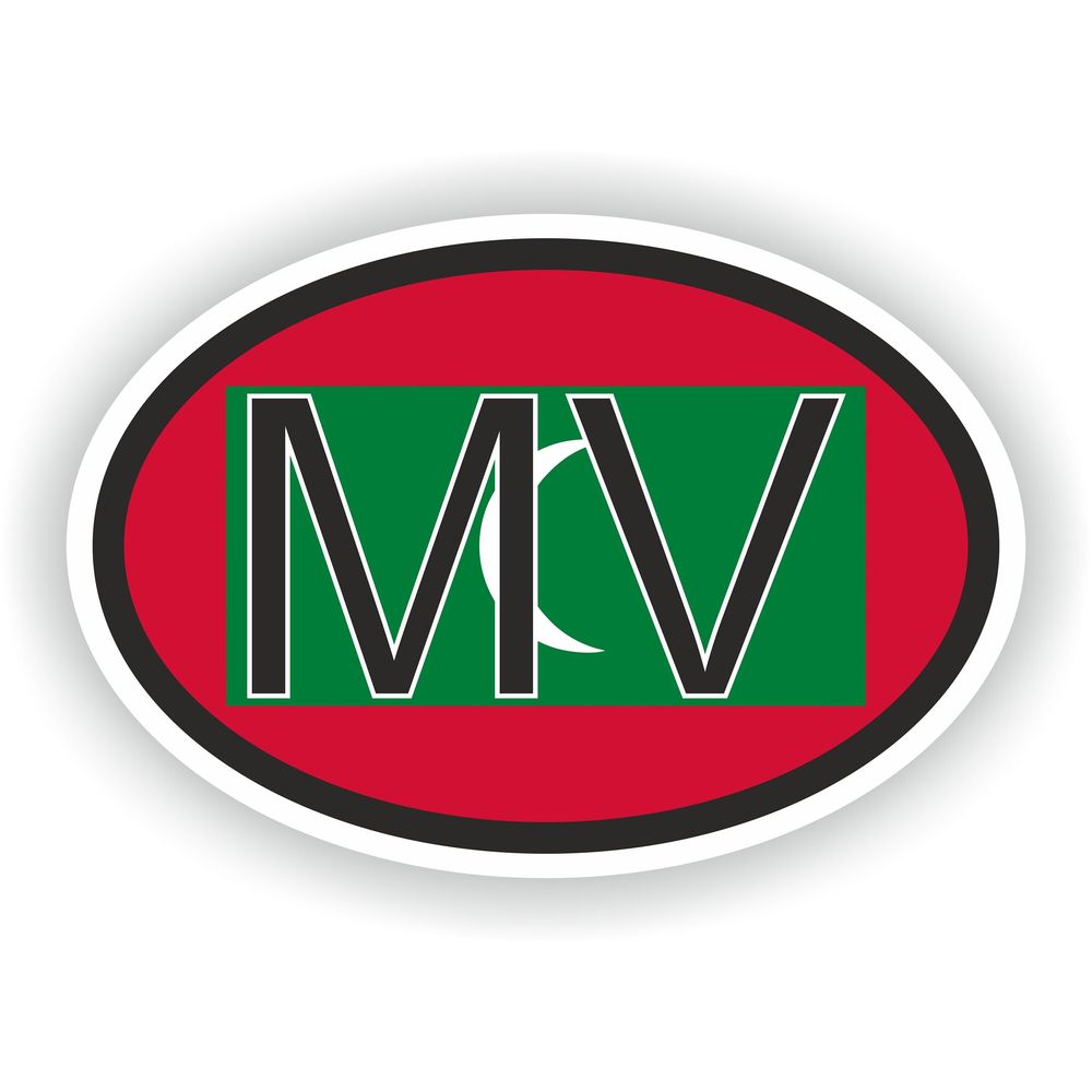Maldives Country Code Oval With Flag