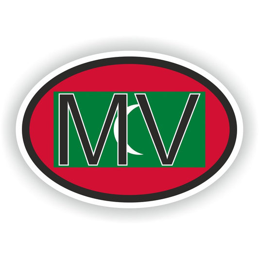 Maldives Country Code Oval With Flag