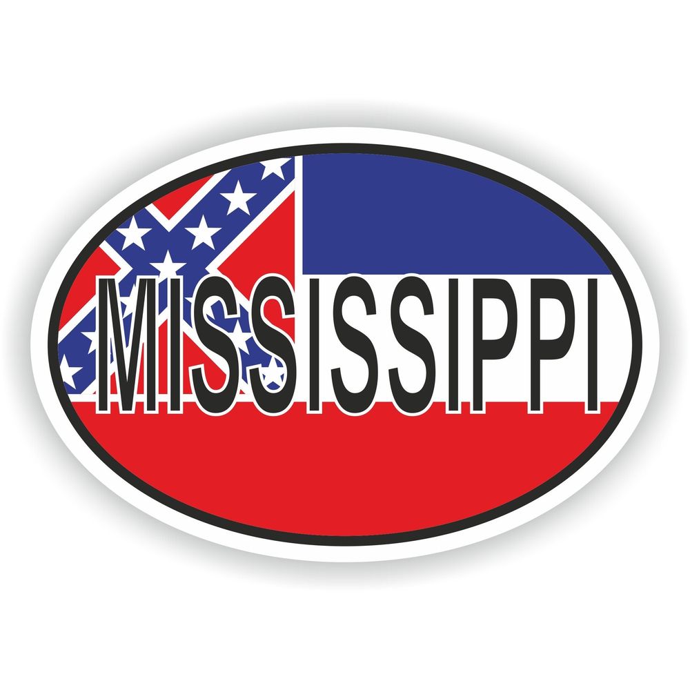 Mississippi Country Code Oval With Flag
