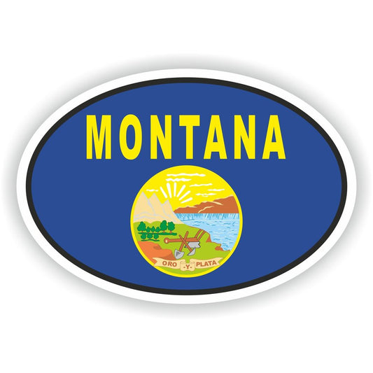 Montana Country Code Oval With Flag