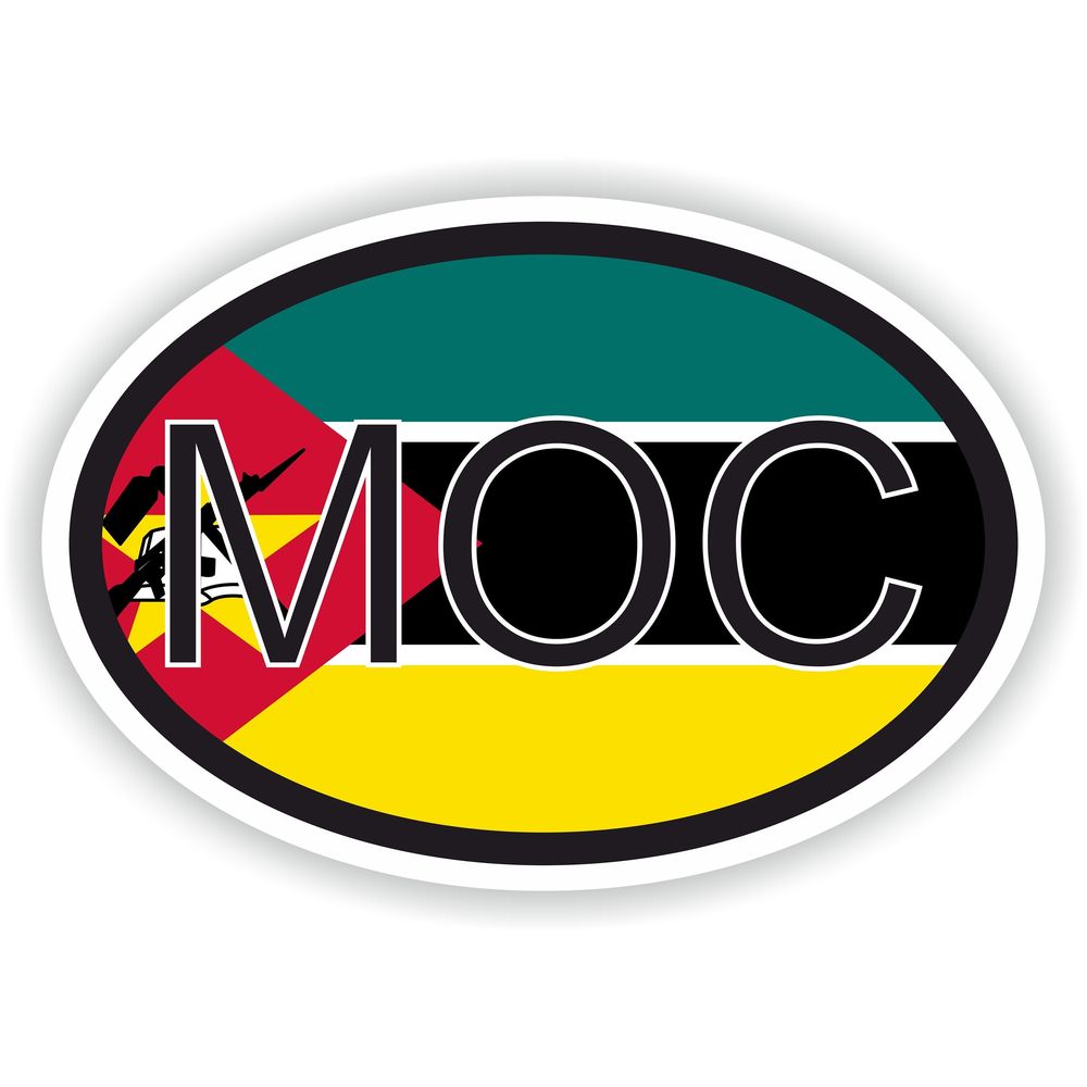 Mozambique Country Code Oval With Flag