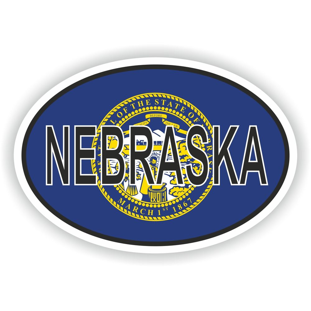 Nebraska Country Code Oval With Flag