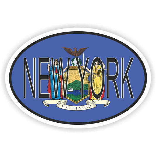 New York Country Code Oval With Flag
