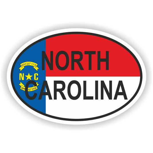 North Carolina Country Code Oval With Flag