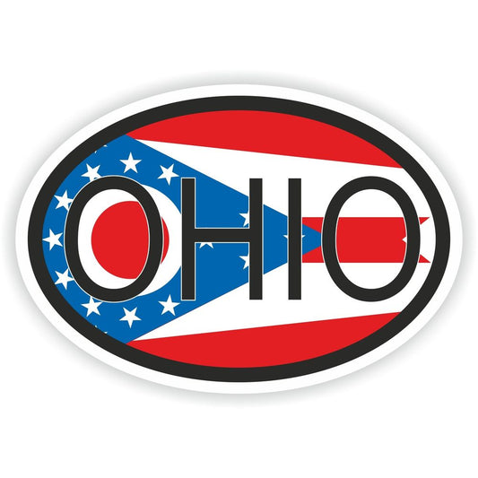 Ohio Country Code Oval With Flag