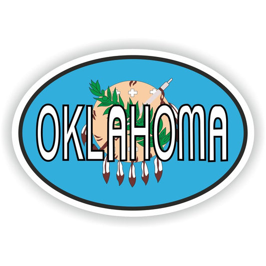 Oklahoma Country Code Oval With Flag