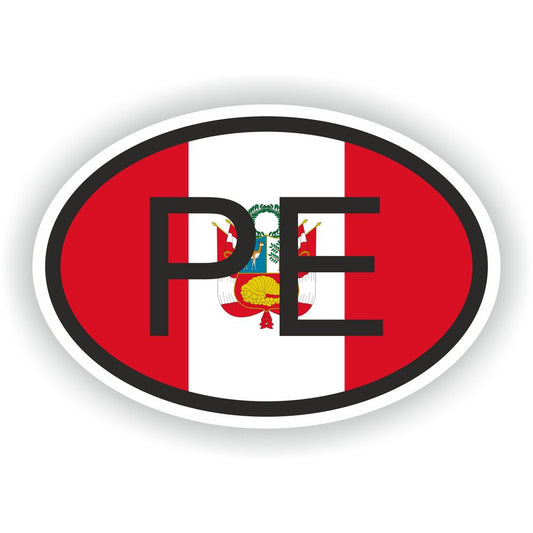 Peru Country Code Oval With Flag