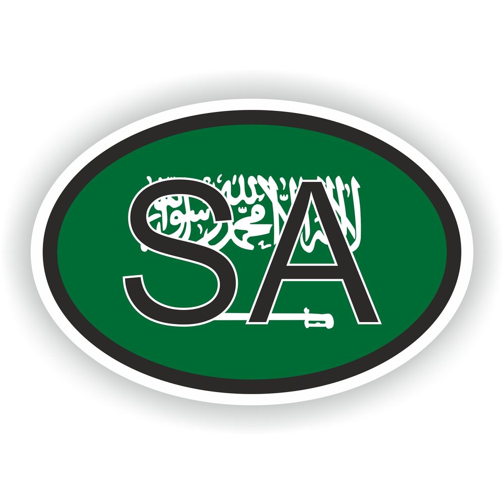 Saudi Arabia Country Code Oval With Flag