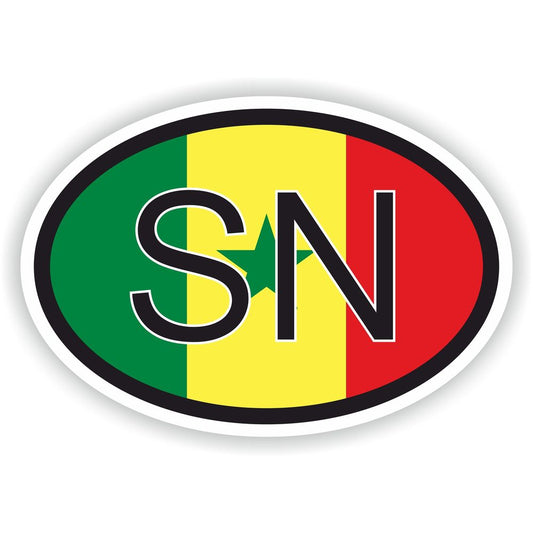 Senegal Country Code Oval With Flag