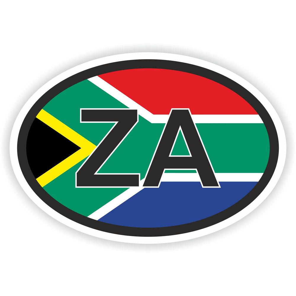 South Africa Country Code Oval With Flag