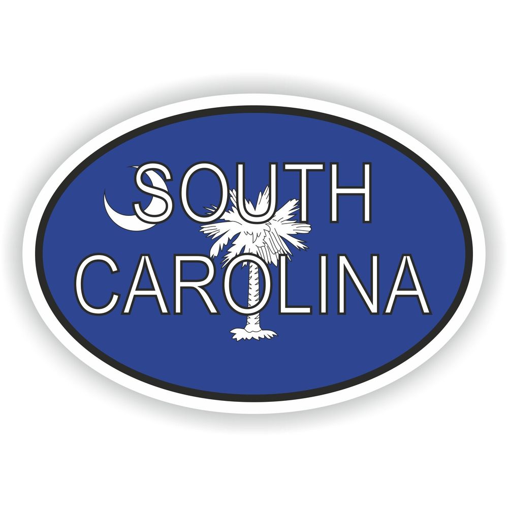South Carolina Country Code Oval With Flag