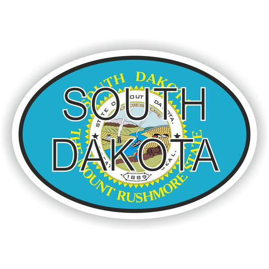 South Dakota Country Code Oval With Flag