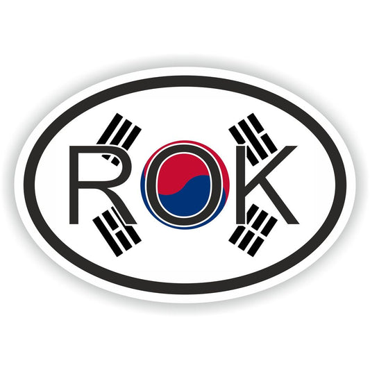 South Korea Country Code Oval With Flag