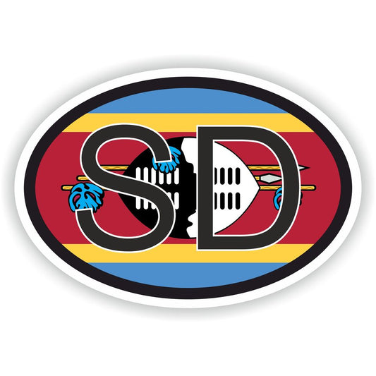Swaziland Country Code Oval With Flag